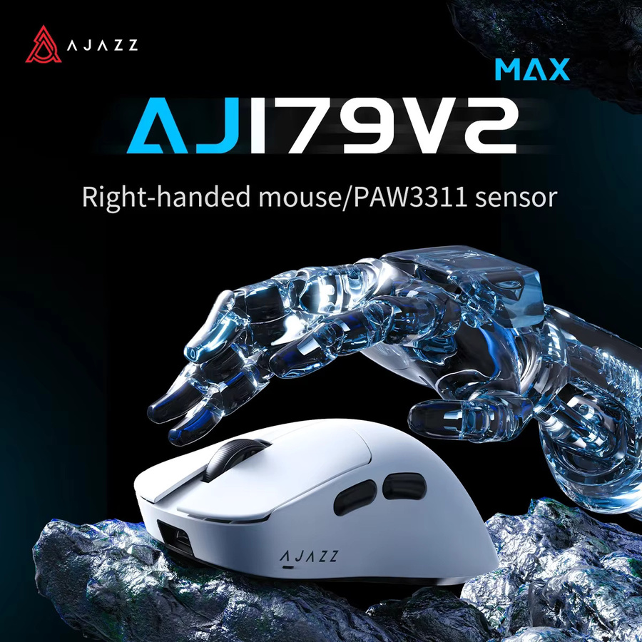 AJAZZ AJ179 V2/MAX Kabellose Gaming-Maus mit Ladestation, PAW3311-Sensor und 12000 DPI für PC und Laptop - Bild 1