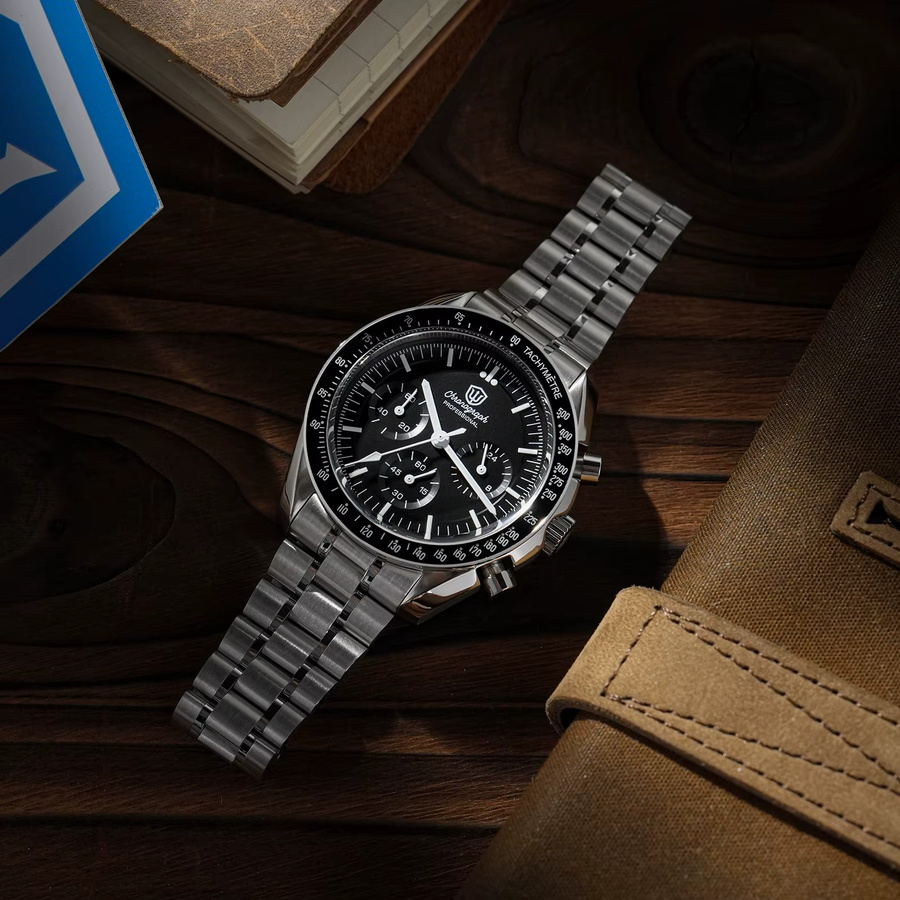 Watchdives Chronograph, Quarz, Edelstahl, Weiß, Herren - Bild 4