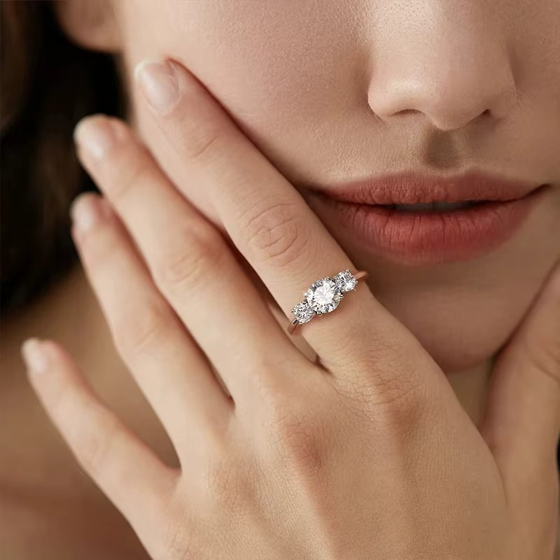 DWJ Ring, 925 Silber, Moissanit, Brillant, Damen - Bild 3