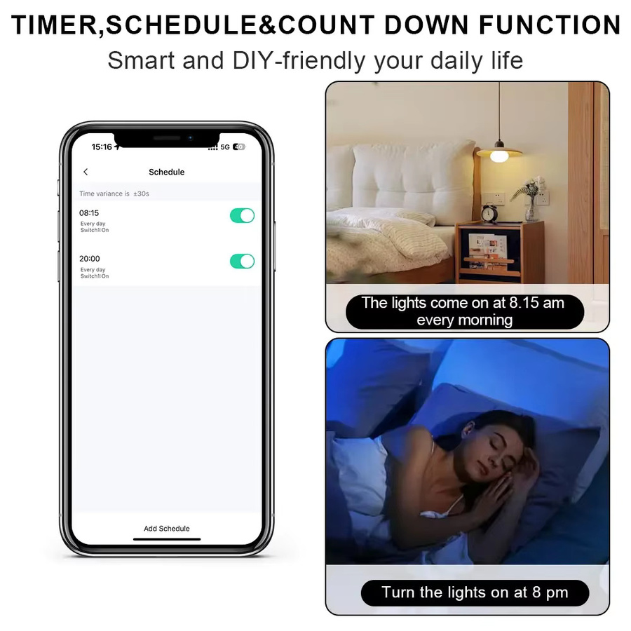 Chevolink Tuya Smart Dimmer-Schalter US-Standard Touch-Dimmer mit Fernbedienung, kompatibel mit Amazon Alexa und Google Assistant, Schwarz - Bild 3