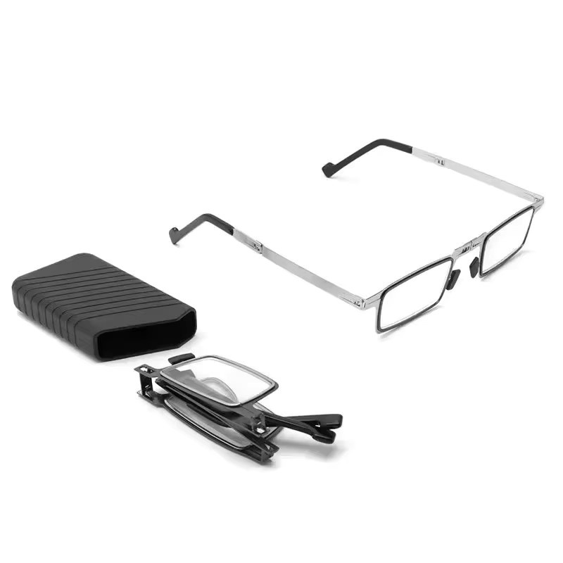 DIXSG Lesebrille, Vollrand, Metall, Unisex, silber - Bild 2