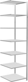Schulte Anbauregal Steckregal MULTIplus150 mit 7 Fachböden und Kreuzstrebe, Farbe: Lichtgrau, B/T/H: 300 x 75 x 80 cm - Bild 1