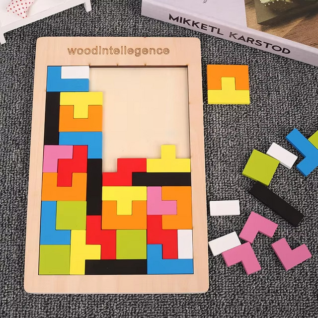 GUEN Holzpuzzle Tangram, Lernspielzeug, 1-teiliges Set - Bild 1