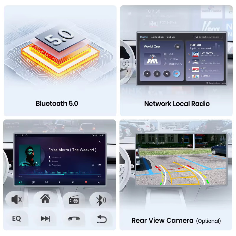 Junsun Wireless CarPlay und Android Auto Autoradio für BMW E90 E91 E92 E93 (2005-2011) mit 7 Zoll Display, GPS, WiFi und 4G in Schwarz - Bild 2