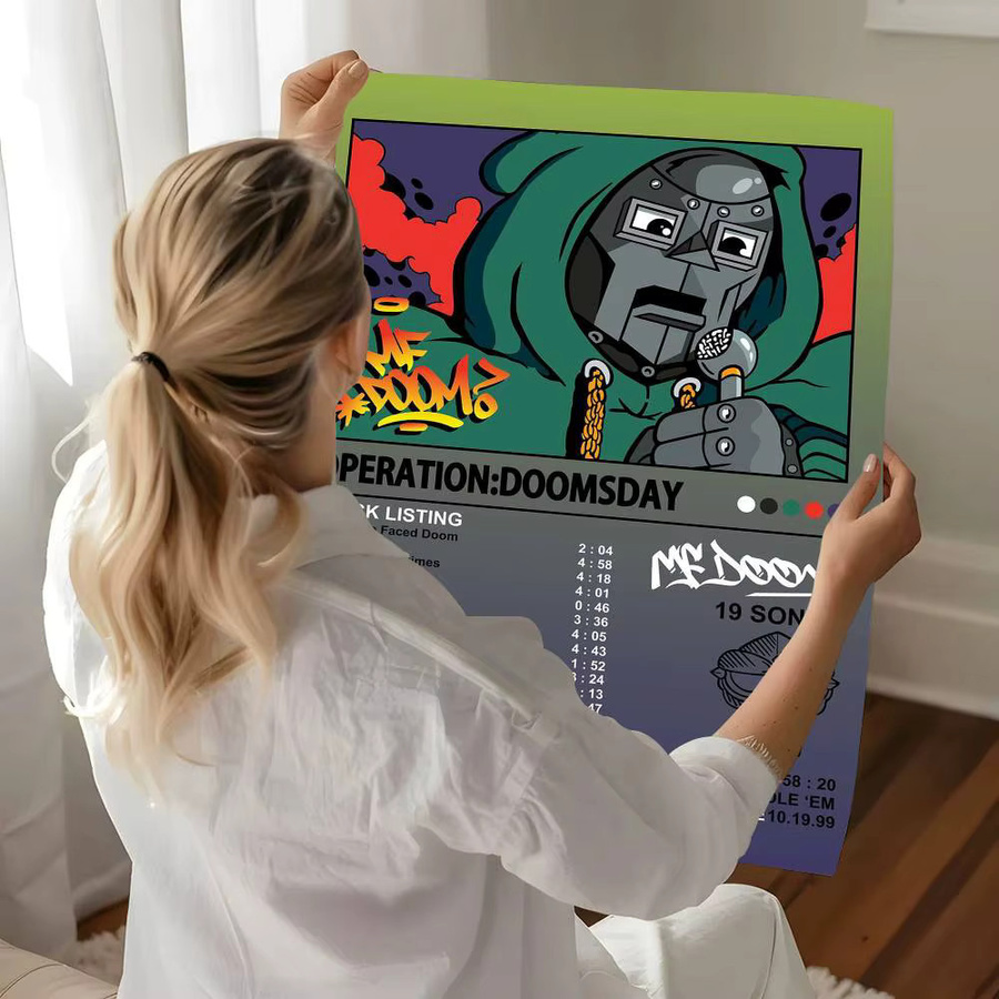 MF Doom Comic-Album Selbstklebendes Kunstposter in Mehrfarbig mit Abstraktem Illustration-Design - Bild 4