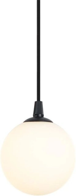 QAZQA Moderne LED Hängelampe Iconic Perle Schwarz mit weißem Glas für 1-Phasen-Schienensystem - Bild 1