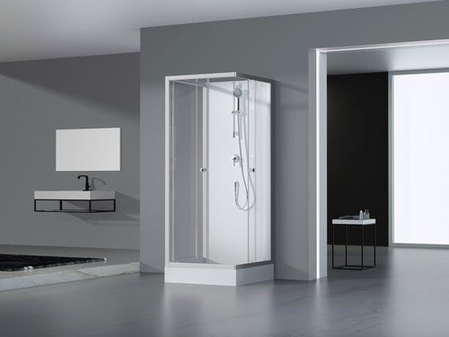 Marwell Komplettdusche mit Duschwanne und Handbrause, Weiß, H x B: 200 x 80 cm - Bild 1