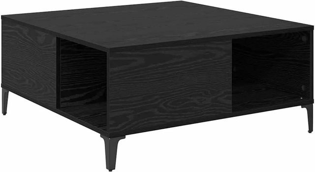 vidaXL Couchtisch in Schwarz und Eichen-Optik im industriellen Look, B/T/H: 80 x 80 x 36,5 cm - Bild 1