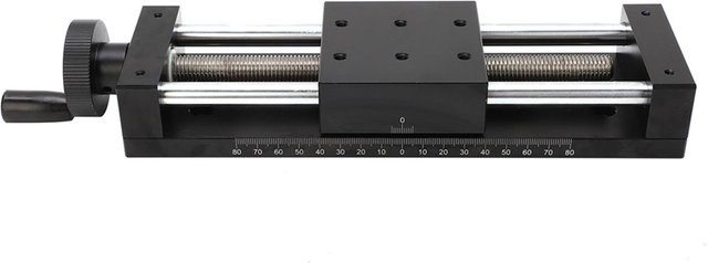 Koogeelife Schiebetisch mit Handkurbel-Knopf-Typ und Schwalbenschwanzführung, Trimmplattform mit Skala aus Aluminiumlegierung, Schwarz, SPXKST80150 - Bild 1
