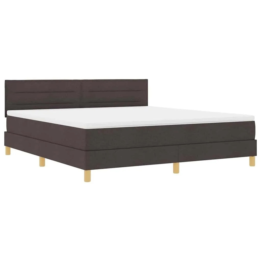 vidaXL LED Boxspringbett mit Matratze Dunkelbraun B/T/H: 180 x 200 x 46 cm mit USB-Anschluss und Unterbettbeleuchtung - Bild 2