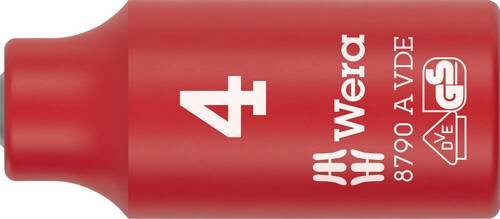 Wera Außen-Sechskant Steckschlüsseleinsatz 4 mm mit 1/4 Zoll Antrieb in Rot und Gelb - Bild 1