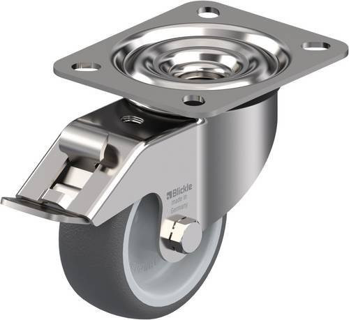 Blickle LEX-PATH 80G-FI Lenkrolle mit Feststeller, Rad-Durchmesser: 80 mm, Tragfähigkeit: 150 kg, Farbe: Silber/Grau - Bild 1