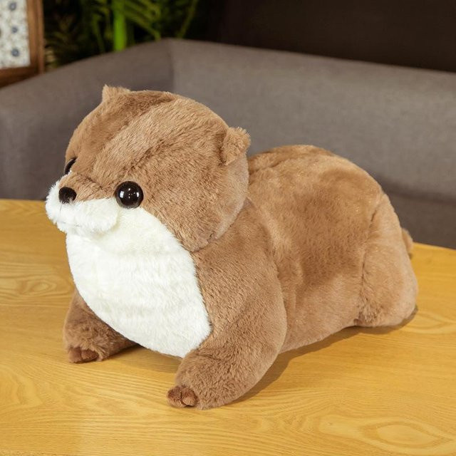 Niedliche liegende Otterpuppe, Plüschtier, 65cm - Bild 1