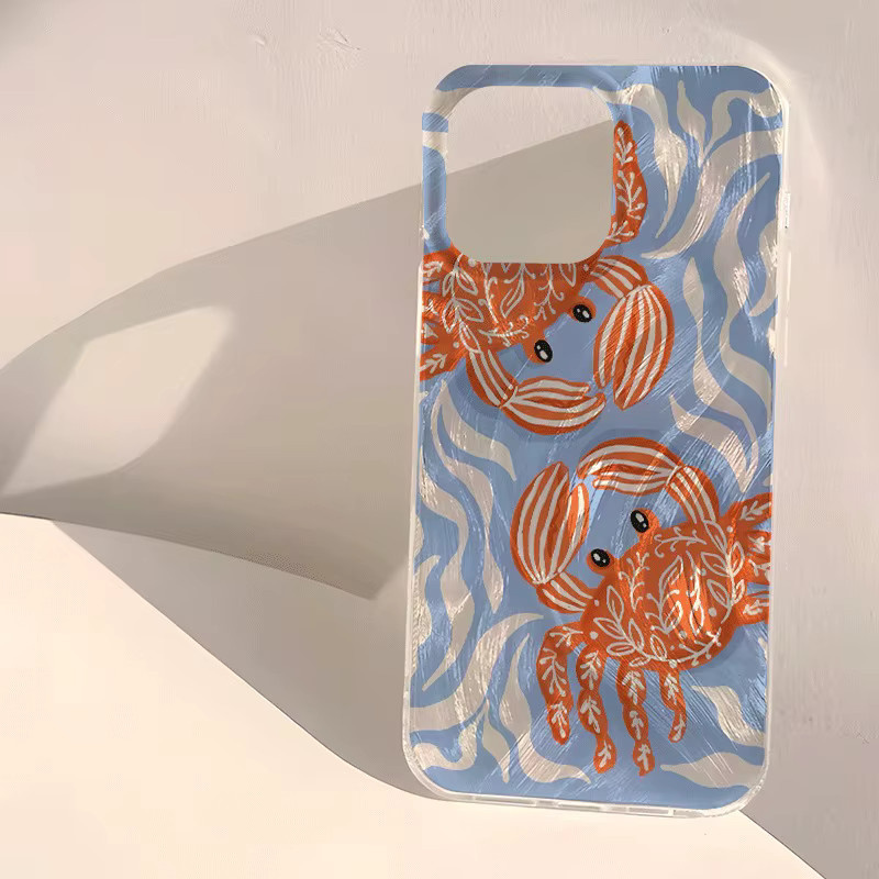 Xiaomi Redmi Note 14 Pro Plus 5G Schutzhülle Sommer Limited Edition in Orange mit Krabbenmuster - Bild 1