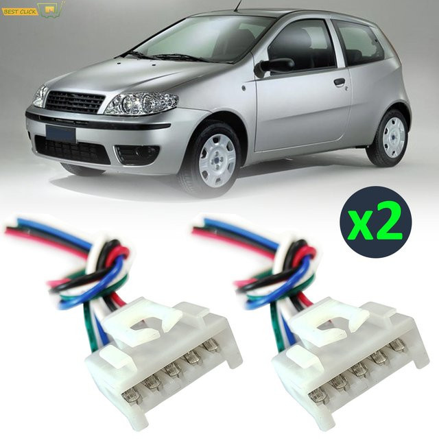XUKEY 5-Wege-Rücklicht-Lampen-Stecker und vorverdrahteter Kabelbaum für Fiat Punto 188 MK2 und Panda 169 MK3, Farbe: Weiß, Artikelnummer: 405116 - Bild 1