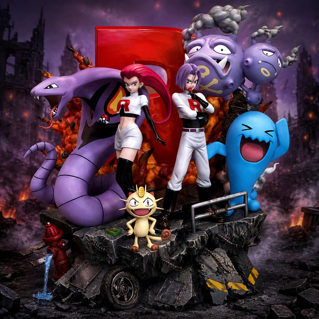 Bandai Pokémon Team Rocket Jessie, James & Meowth, PVC-Figuren-Statue, 38cm - Bild 1