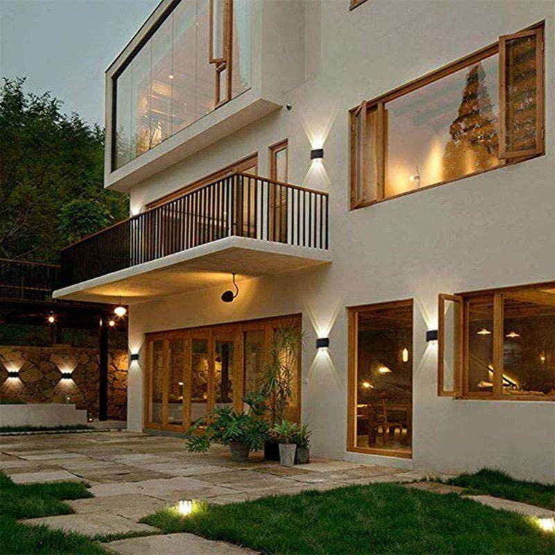 SHIJIN Light LED Solar-Wandleuchte für den Außenbereich in Schwarz mit warmweißem Licht und Up-and-Down-Beleuchtung - Bild 6