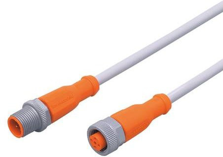 ifm electronic Verbindungsleitung EVW137 mit Stecker und Buchse, gerade, orange, Länge: 2,5 m, 4-polig - Bild 1