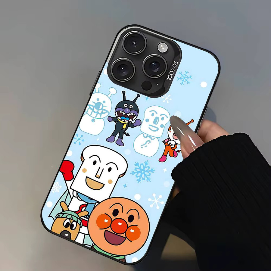 Stoßfeste Anime Handyhülle mit Anpanman Cartoon Motiv für iPhone 11 bis iPhone 17 Pro Max in Silber und Mehrfarbig - Bild 5