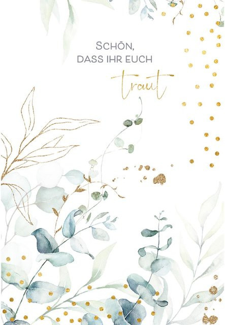Glückwunschkarte zur Hochzeit Schön, dass ihr euch traut von Butzon und Bercker, 6 Stück, Weiß - Bild 1