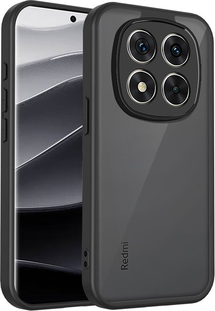 Xiaomi Redmi Note 15 Pro und Redmi Note 14 Pro Plus Handyhülle Luxus Matt Stoßfest Schwarz - Bild 1