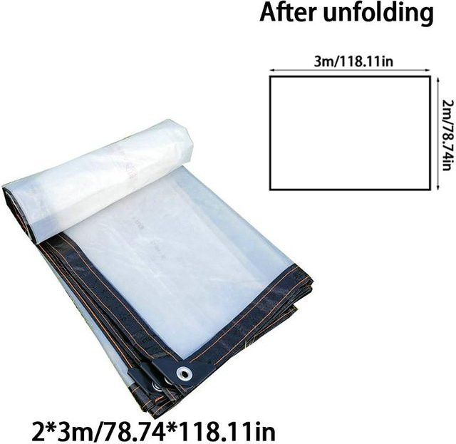 Wasserdichte Polyethylenfolienplane von Teacher Hua in Transparent mit Ösen für den Außenbereich, B x H: 2 x 3 m - Bild 1