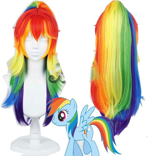 Hasbro Rainbow Dash Kunsthaar-Perücke, Damen, Bunter Pferdeschwanz - Bild 1