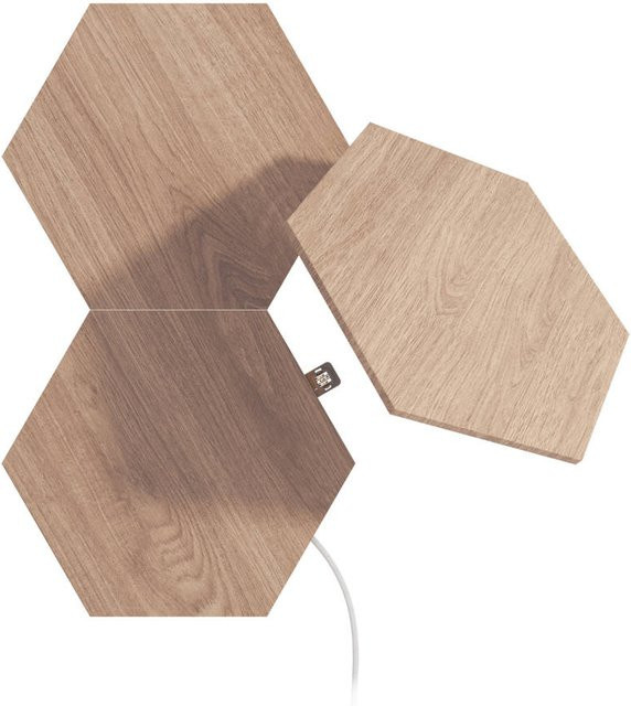 Nanoleaf Elements Wood Look Hexagons Expansion Pack 3er-Set in Beige mit Holzoptik und LED-Beleuchtung - Bild 1
