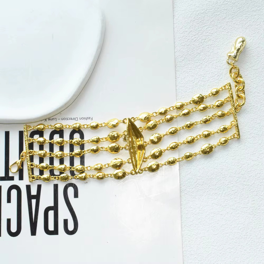 Qiaose Handkette Lippen-Motiv, Legierung, Kristall, Gold, Damen - Bild 1