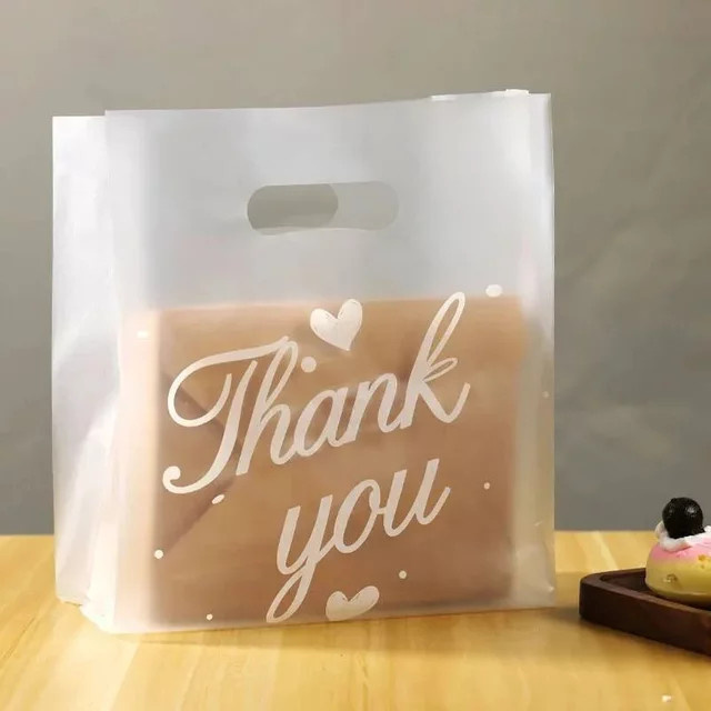 50 Stück transparente Dankeschön-Geschenktüten aus Kunststoff für Süßigkeiten, Kekse und Brot - Bild 1