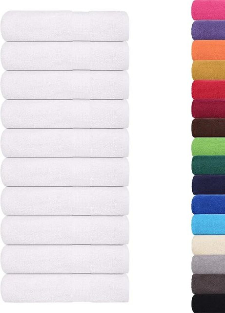 10er Set vidaXL Handtücher aus 100% Baumwolle in Weiß, B: 50 cm, L: 100 cm, 360 g/m² - Bild 1