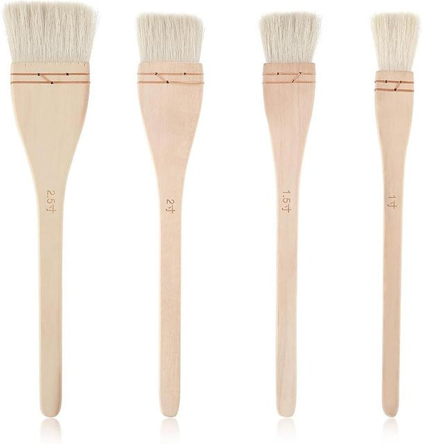 4-teiliges Creative Mark Hake Pinselset mit weißen Ziegenhaaren für Aquarellmalerei und Keramiktöpferei - Bild 1