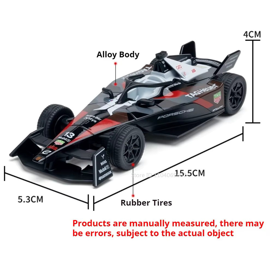 MAKEDA Formel E Modell-Rennwagen, 1:32, Metall, Gummi, Rot - Bild 3