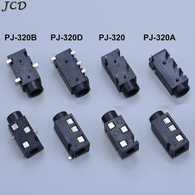 JCD 3,5 mm Kopfhörer Jack Audio Interface PJ320 DIP/SMD 3-Pin oder 4-Pin in Schwarz - Bild 1