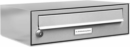 AL Briefkasten für 1 Partei aus Stahl, silberfarben, B/H/T: 38,5 x 11,5 x 27,5 cm - Bild 1