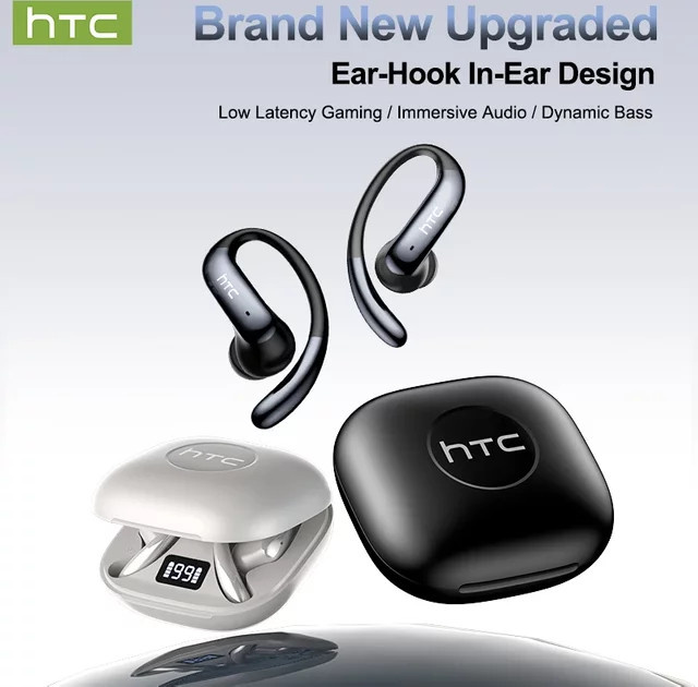 HTC NE63 Bluetooth V6.0 Sport-Kopfhörer in Schwarz mit In-Ear-Design und KI-Übersetzer-Funktion - Bild 1