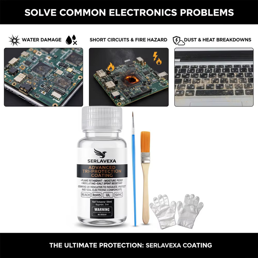 Serlavexa Tri-Protection PCB-Beschichtung zur Isolierung und zum Schutz elektronischer Komponenten, transparent, 60 ml - Bild 3