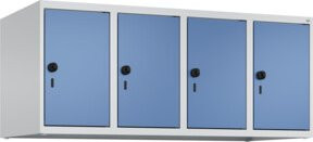 C+P Aufsatzschrank 7035/5023 mit 4 Abteilen und Sicherheits-Drehriegel, Farbe: Lichtgrau und Fernblau, B/H/T: 50 x 120 x 50 cm - Bild 1