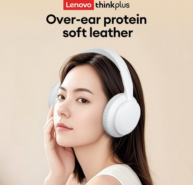 Lenovo TH11 Over-Ear-Headset Bluetooth 5.4 mit Geräuschunterdrückung und HI-FI-Stereo in Beige oder Weiß - Bild 1