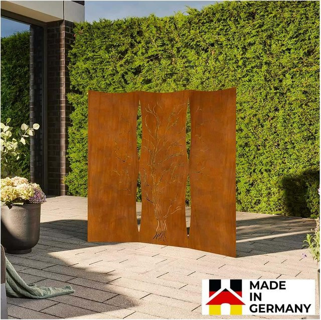 Home Deluxe Sichtschutz TREEFLOW Paravent aus Stahl in Braun - Bild 1