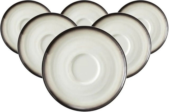 Seltmann Weiden Kombi-Untertassen Terra in Grau und Weiß, 6er Set, Durchmesser: 16,1 cm - Bild 1