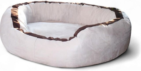 Tierlando LANA Hundebett Hundesofa aus Velours in Beige mit abnehmbarem Bezug und erhöhtem Rand, B/T/H: 100 x 90 x 30 cm