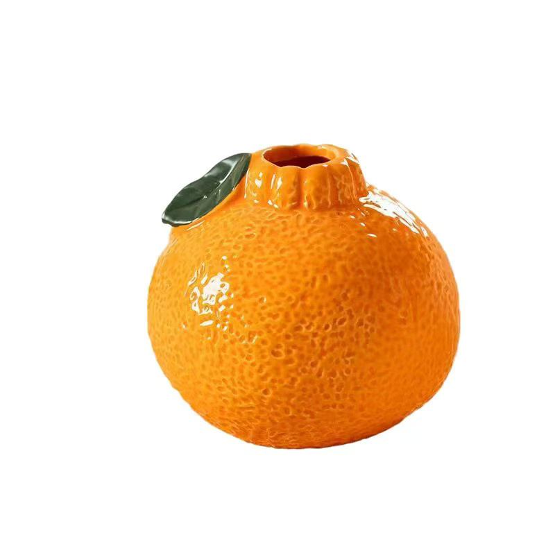 Dekorative Keramikvase in Fruchtform in Orange für deine Tischdekoration - Bild 2