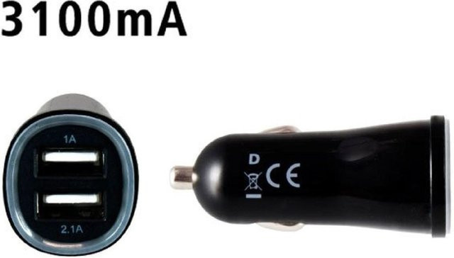 DINIC USB-KFZ Ladeadapter 12-24V mit 2 x USB Typ A in Schwarz - Bild 1