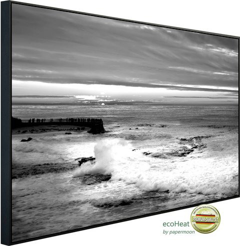 papermoon EcoHeat Infrarotheizung Strand Schwarz Weiss mit Matt-Effekt und App-Steuerung - Bild 1
