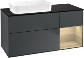 V&B Waschtischunterschrank Finion Wandbeleuchtung in Eiche mit lackierter Oberfläche, Breite: 120 cm - Bild 1
