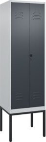 C+P PSA Doppel-Spind Classic PLUS Gestell mit 2 Abteilen, Sicherheits-Drehriegel 7035/7016, B/H/T: 60 x 212 x 50 cm - Bild 1