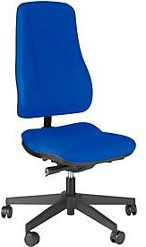 Prosedia Bürostuhl LEANOS V ERGO ergonomischer Stuhl mit Synchronmechanik, hohe Rückenlehne, ohne Armlehnen, blau/schwarz - Bild 1