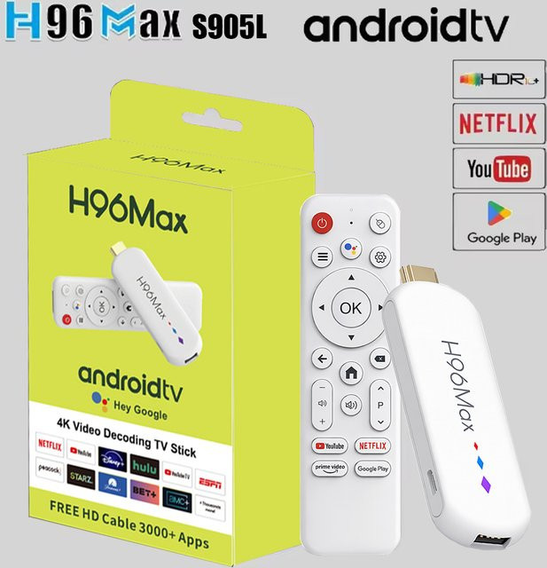 COTAUL H96 MAX S905L Mini TV Stick Android 14 Smart TV Box mit 2GB RAM und 16GB Speicher, 4K UHD, Wi-Fi 6 und Bluetooth, Farbe: Weiß - Bild 1