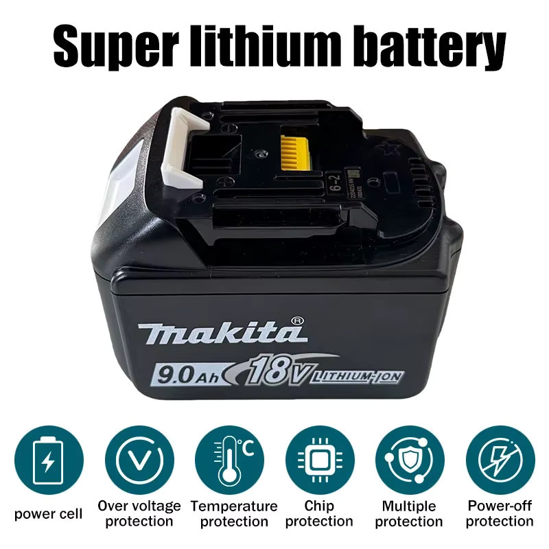 Makita 18V LXT Lithium-Ionen Ersatzakku mit 9,0 Ah für Elektrowerkzeuge (BL1860, BL1850, BL1860B) - Bild 2
